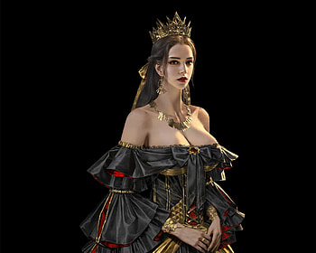Queen, jewel, black, frumusete, fantasy, girl, princess, tangdi HD wallpaper