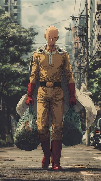 Saitama Grocery Run - One-Punch Man / Quiet Hero / Bald Punch, Anime, One-Punch Man, Saitama (One-Punch Man) HD phone wallpaper