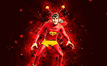 El Chapulin Colorado, , red neon lights, Fortnite Battle Royale, Fortnite characters, El Chapulin Colorado Skin, Fortnite, El Chapulin Colorado Fortnite HD wallpaper