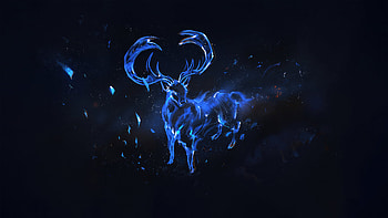 Celestial Blue Stag — Fantasy, fantasy, deer HD wallpaper