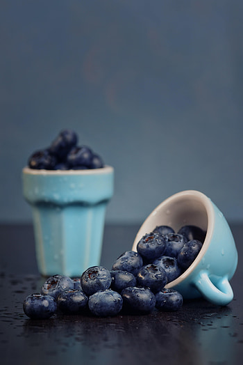 Food, Bilberries, Wet, Cup, Berry, Fruit HD phone wallpaper