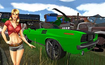 Racetrack Cowgirl.., style, cowgirl, fun, racing, art, cars, cutoffs, outdoors, blondes, fantasy, trucks, girls, women, female HD wallpaper
