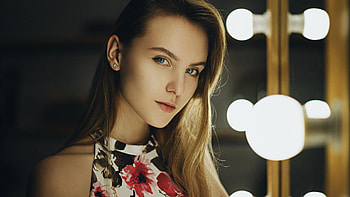 Beautiful, grey eyes, girl model HD wallpaper