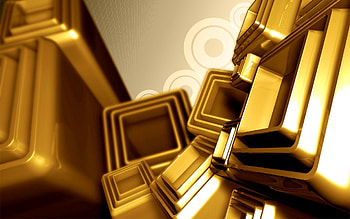 Gold, Patterns, 3D, Form, Flight, Forms, Cube, Plastic HD wallpaper