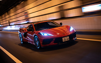 2022, Chevrolet Corvette Stingray, , night, red Corvette Stingray, supercar, american sports cars, Chevrolet HD wallpaper