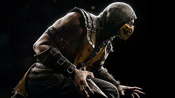 mortal kombat x, scorpio, ninja, pose HD wallpaper