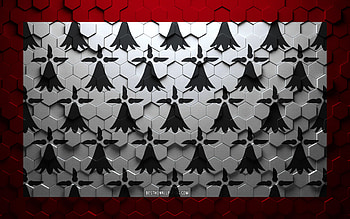 Flag of Limousin, honeycomb art, Limousin hexagons flag, Limousin 3d hexagons art, Limousin flag HD wallpaper