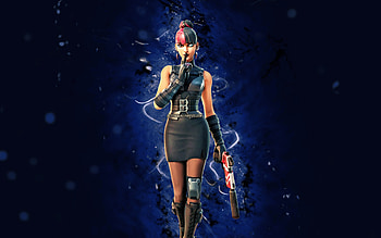 Kor, , blue neon lights, Fortnite Battle Royale, Fortnite characters, Kor Skin, Fortnite, Kor Fortnite HD wallpaper