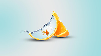 Orange Artwork, orange, artist, fish, water, creative HD wallpaper