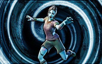 Decaying Dribbler, blue grunge background, Fortnite, vortex, Fortnite characters, Decaying Dribbler Skin, Fortnite Battle Royale, Decaying Dribbler Fortnite HD wallpaper