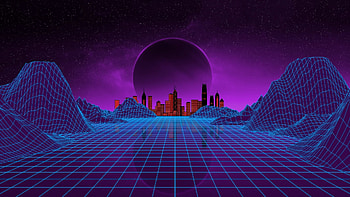 Neon-landscape-by-joaomc12 HD wallpaper