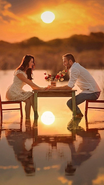 Love Story, Dating, Couple, sunset view HD phone wallpaper