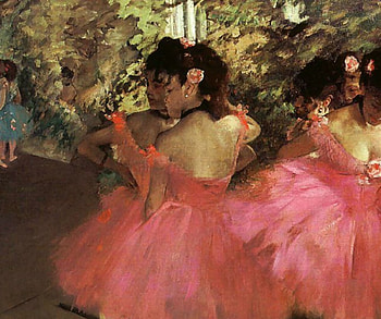 Dancers in Pink F, art, Degas, beautiful, ballet, illustration, rehearsal, artwork, oldmaster, lady, wide screen, painting, portrait, Edgar Degas HD wallpaper