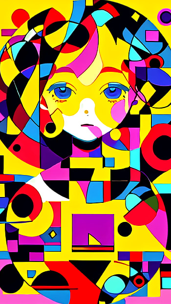 Kandinsky Girl-2, Anime, girl, Abstract, anime girl HD phone wallpaper