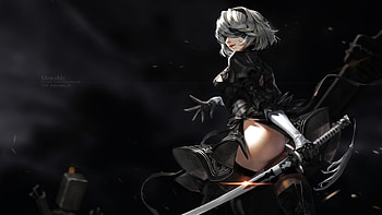 yorha-2b-katana-nier automata-girl-(18917) HD wallpaper