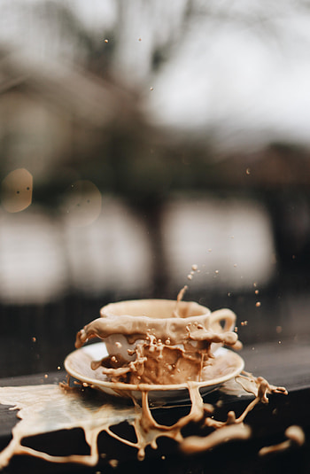 Food, Coffee, Cup, Spray, Splash, Plate HD phone wallpaper