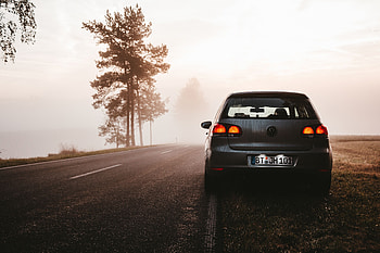Volkswagen, Twilight, Cars, Road, Fog, Car, Dusk HD wallpaper