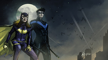 Batgirl, Nightwing, Superheroes, DC Universe HD wallpaper