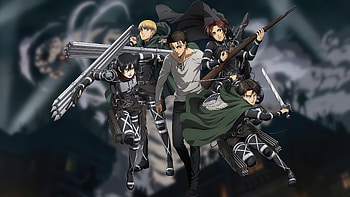 Attack on Titan: The Final Season, Eren Yeager, Levi Ackerman, Mikasa Ackerman HD wallpaper