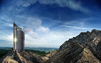 Nature, Mountains, Rocks, Structure, Progress, Civilization HD wallpaper