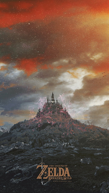 Breath of the Wild: Majestic Castle Landscape , landscape, castle, video game, The Legend of Zelda: Breath of the Wild HD phone wallpaper