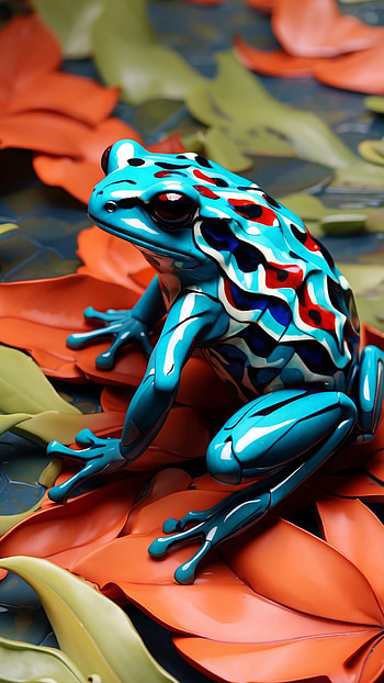 Vibrant Poison Dart Frog, frog, colorful, tropical, nature HD phone wallpaper