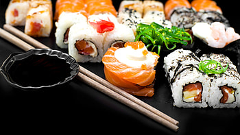 Seafood sushi rolls, Japanese cuisine, , Culinary artistry HD wallpaper