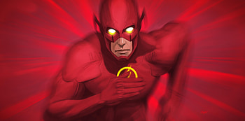 Red, Flash, run, superhero, art HD wallpaper