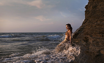 Mermaid, sea, fantasy, woman HD wallpaper