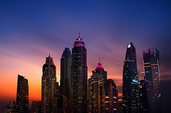 Skyscrapers, high towers, Dubai, city HD wallpaper