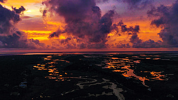 Bald Head Island, NC, sea, North Carolina, clouds, colors, sky, usa HD wallpaper