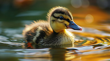 Adorable Duckling on Water, Animal, duck HD wallpaper