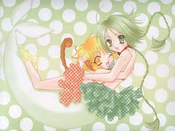 Pudding & Lettuce, artwork, monkey, anime, lettuce, pudding, porpoise, other, tokyo mew mew HD wallpaper