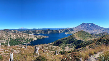 Mount Saint Helens and Spirit Lake from Coldwater Peak, hills, washington, volcano, landscape, sky, usa HD wallpaper