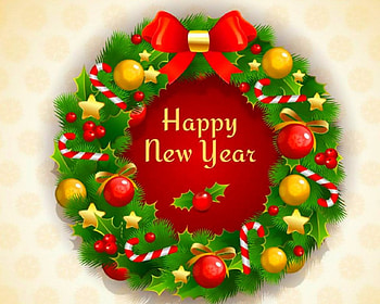Happy New Year, New Year, wreaths, abstract, Holiday HD wallpaper