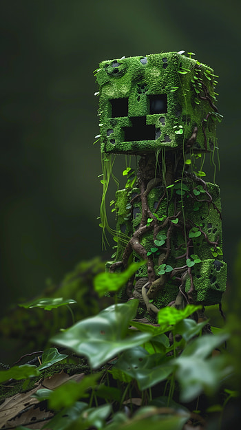 Minecraft Creeper Forest Ambience , video game, Minecraft, Creeper (Minecraft) HD phone wallpaper