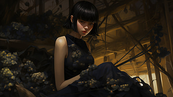 Lady, garden, AI Art HD wallpaper