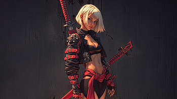 Rebel Swordswoman Born For Battle, anime-girls, anime-girl, artwork, art, digital-art, ai, artist HD wallpaper