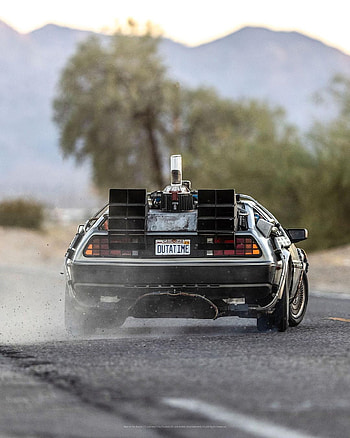 Black to the future, automotive lighting, delorean, vehicle registration plate, Marty Mcfly, Volver al futuro, back to the future HD phone wallpaper