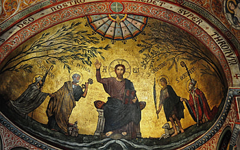 Christ on Throne, dome, Jesus, France, siants, church HD wallpaper