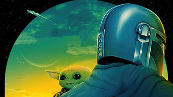 The Mandalorian Featuring Baby Yoda, the-mandalorian, tv-shows, star-wars, baby-yoda, artwork HD wallpaper