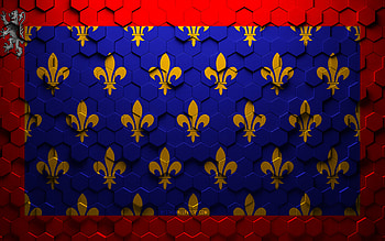 Flag of Maine, honeycomb art, Maine hexagons flag, Maine 3d hexagons art, Maine flag HD wallpaper