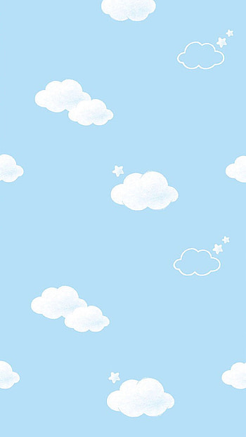 Blue white mini clouds stars background lock screen HD phone wallpaper