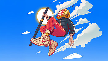Tv Head Character In The Clouds Art, tv, artist, artwork, digital-art HD wallpaper