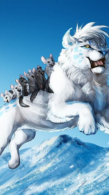 White Lion, Cartoon, ice beast HD phone wallpaper