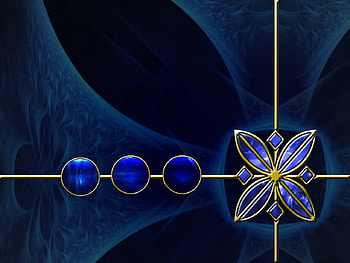 gold and blue, black, flower HD wallpaper