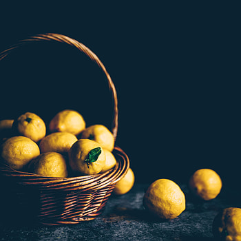Food, Lemons, Fruit, Citrus, Basket, Sour HD phone wallpaper