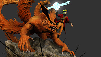 Kyuubi Nine Tails, Kurama , Mythical beast, Fantasy HD wallpaper