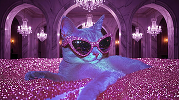Purrfectly Y: Pink Glam Cat — Aesthetic, Y, Funny HD wallpaper