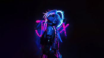 League Of Legends Jinx Heroic Legacy, jinx-league-of-legends, league-of-legends, games, artwork, art, dark, black, digital-art, ai, video-games HD wallpaper